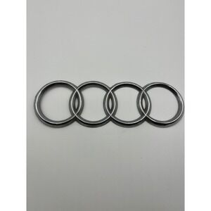 Audi Emblem Front Grille Trunk Badge Chrome Rings Logo Silver Used Replacement